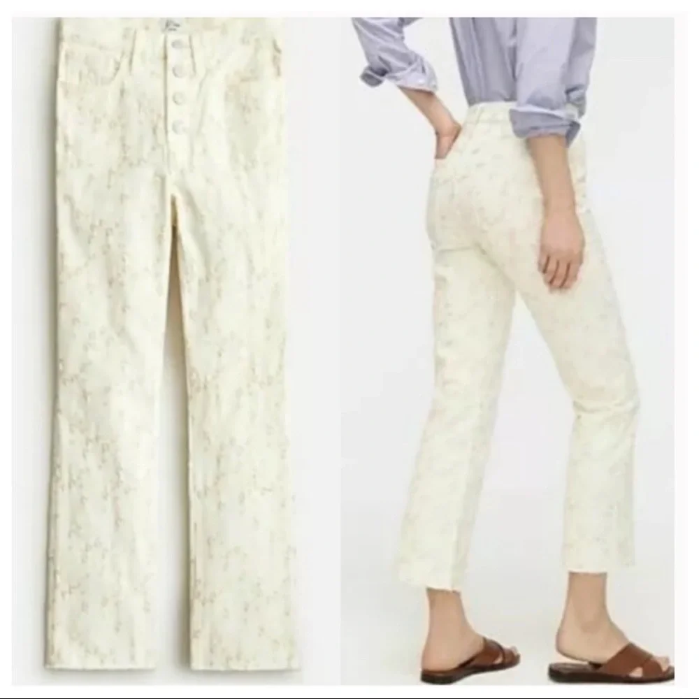 JCrew Billie Denim Boot Cut Embroidered Jeans